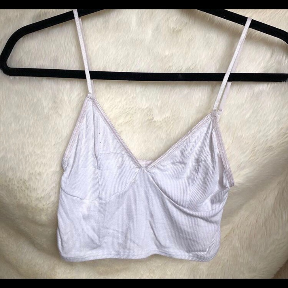 Cropped white tank top